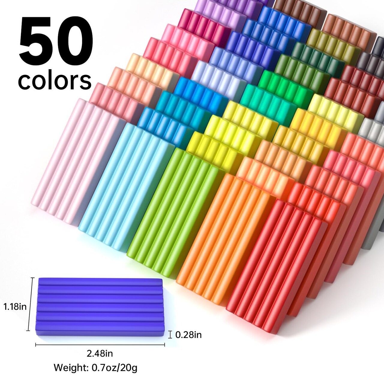 Oven-Bake Modeling Clay Kit - 50 Colors with 19 Tools, 10 Accessories - Non-Toxic, Non-Sticky - Ideal DIY Art Craft Gift for Kids & Adults